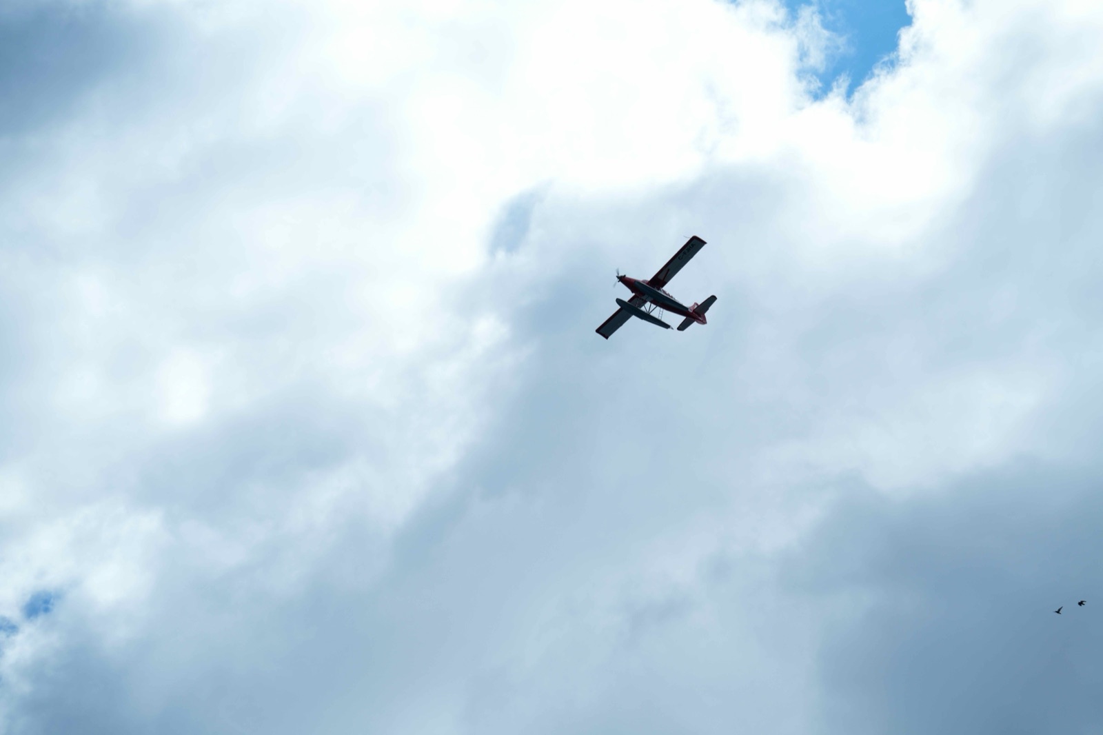 バンクーバー湾を飛ぶ水上飛行機
